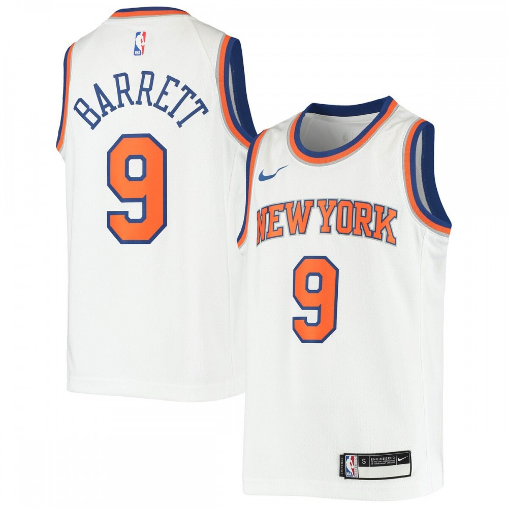 RJ Barrett New York Knicks Youth 2019/20 Swingman Jersey - Association Edition - White-Pro Kit Vault | Brand New 26/27 Sports Jerseys